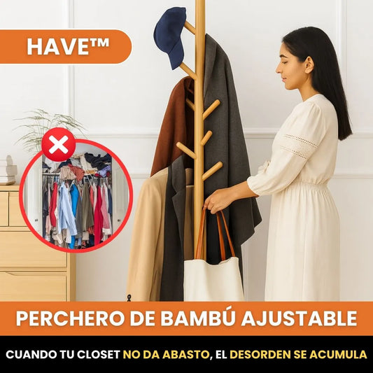 Haven™ –  Perchero de Bambú Ajustable