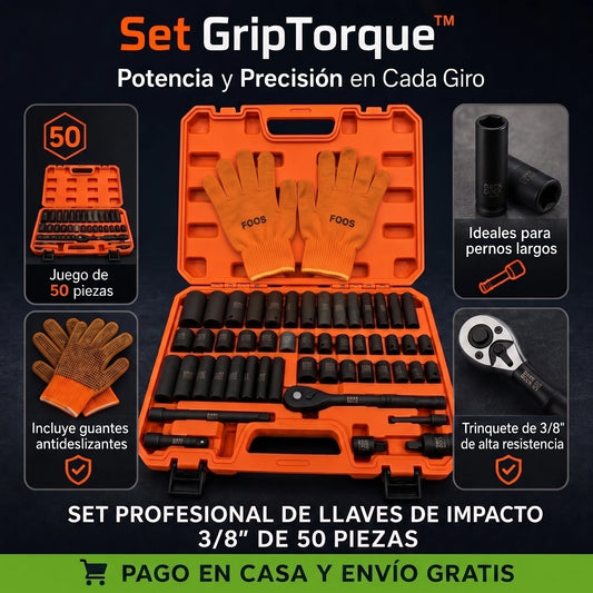 Set GripTorque™ – Set de Copas de Impacto 50 Piezas