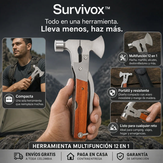 Survivox™ – Multiherramienta Compacta de Supervivencia 16 en 1
