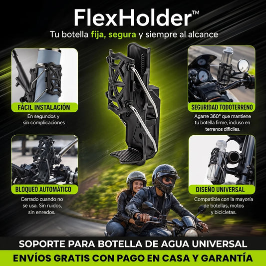 FlexHolder™ – Soporte Giratorio Ajustable para Botellas
