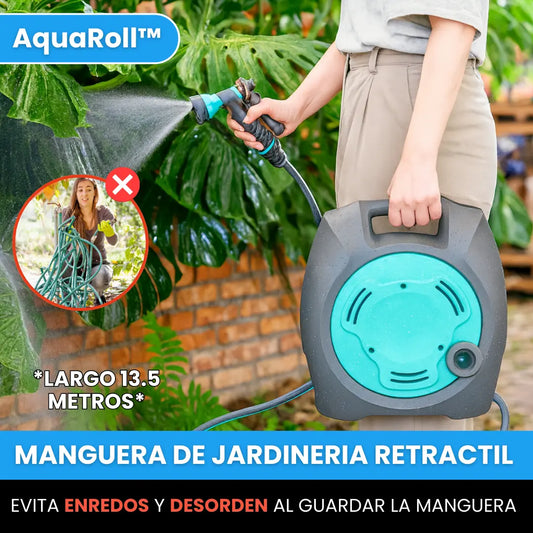 AquaRoll™ - Manguera de Jardinería Retractil