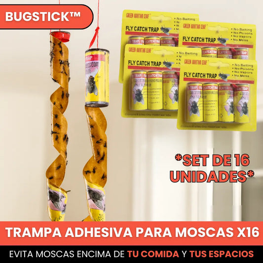 BugStick™ - Set 16x Trampas Adhesivas para Moscas