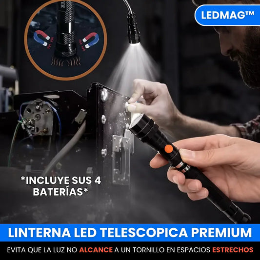 LedMag™ - LINTERNA LED TELESCOPICA PREMIUM