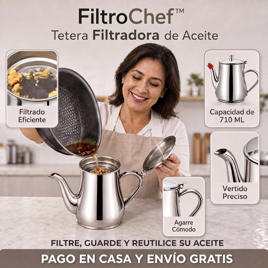 FiltroChef™ – Tetera Filtradora de Aceite