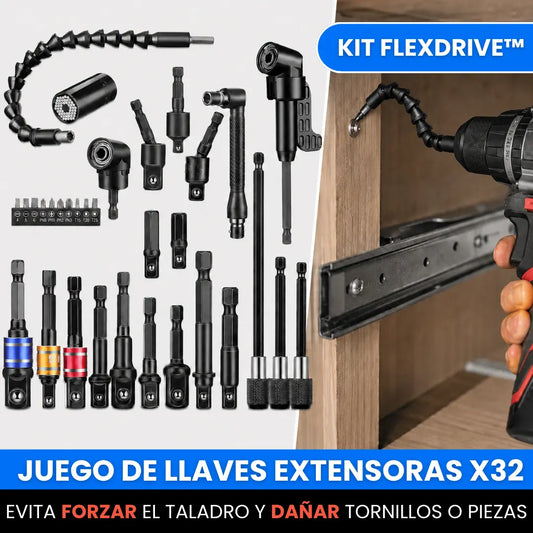 Kit FlexDrive™ – Set de Adaptadores y Extensiones para Taladro