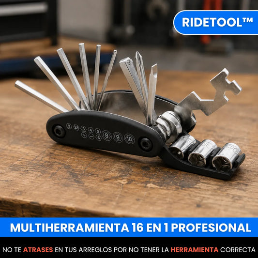 RideTool™ – Multiherramienta Plegable 16 en 1