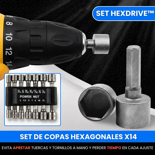Set HexDrive™ – Juego de 14 Copas Hexagonales para Taladro